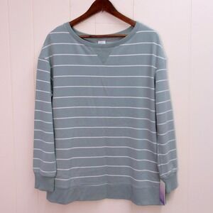 Stars Above Striped Crew Neck Sweatshirt, Soft Fleece, Medium / #8018